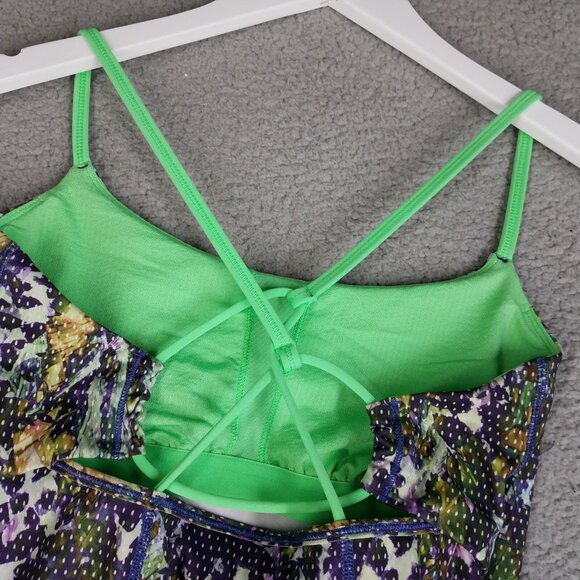 Lululemon Tank Top Women's 8 Workout Active Floral Gym Running Strappy Back - Picture 7 of 9